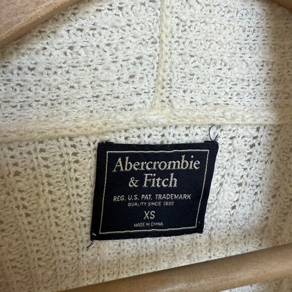 Abercrombie & Fitch Off White Loose Knit Open Cardigan Sweater sz XS - Picture 5 of 5